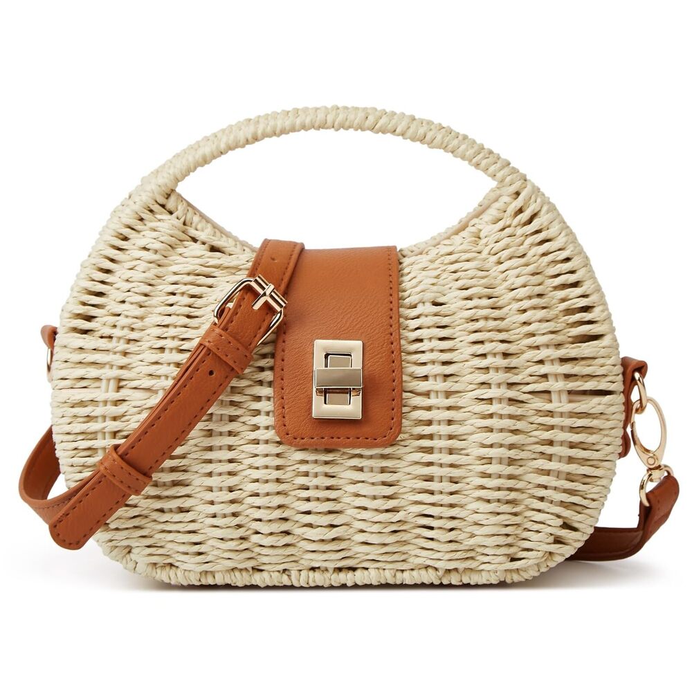 1194 Summer Straw Woven Bag Summer Satchel Shoulder Handbag Top Handle